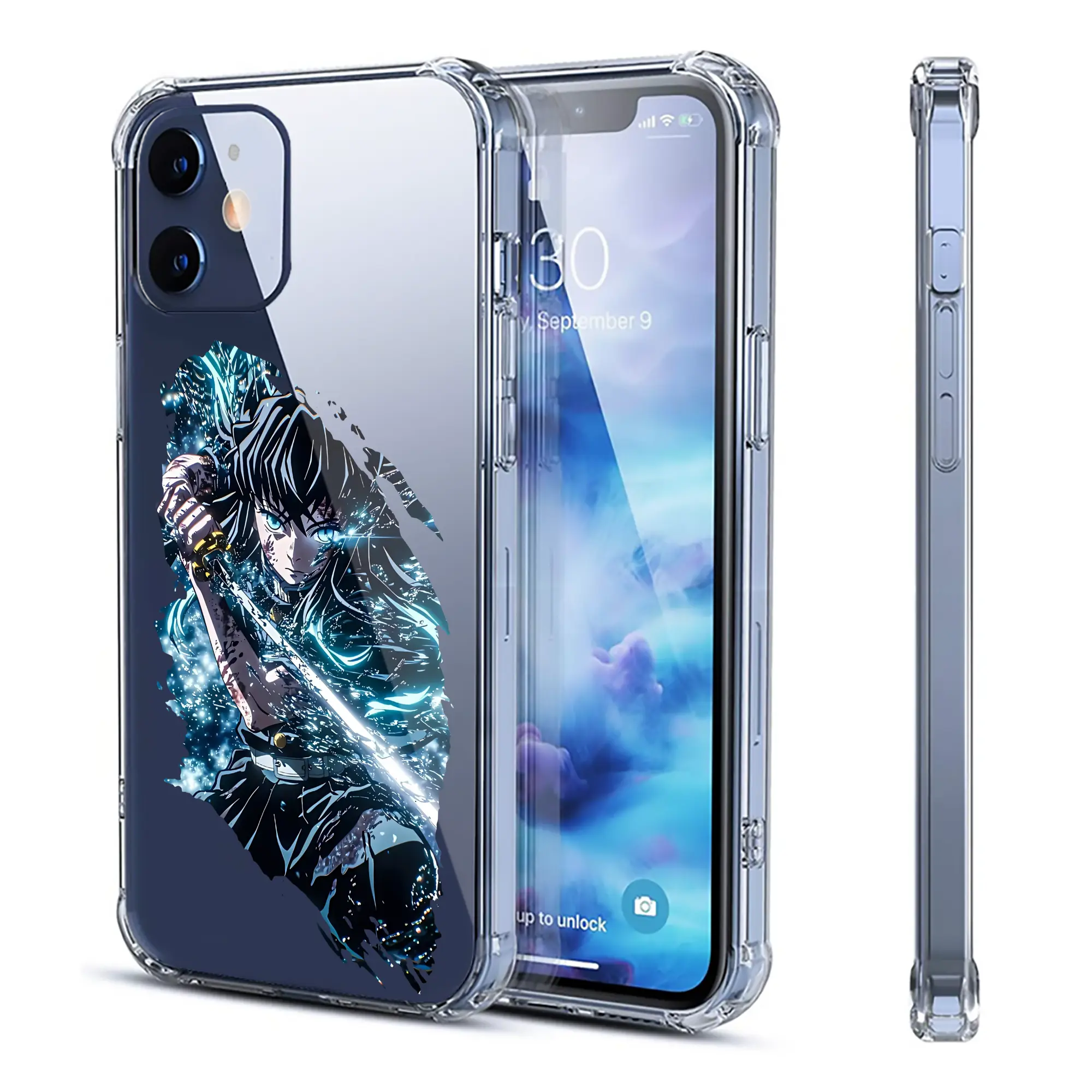 鬼滅の刃 グッズ,時透 無一郎 - IPhone 12シリーズ対応 ・ 透明スマホケース ・ クリアソフトケース ・ TPU素材 ・ 耐衝撃 ・ 高密着 ・ 防汚 防指紋 ・ 簡単着脱